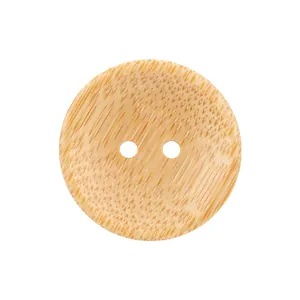 High-end natural bamboo round button with two holes for traditional Chinese clothing