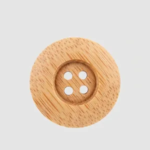 Boutons en Bambou Naturel Ronds à 4 Trous Grain de Bois Boutons Décoratifs Haut de Gamme pour Couture de Vêtements Projets DIY Écologiques