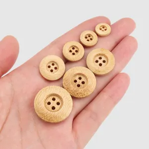 Boutons en bambou naturel de tailles variées pour vêtements haut de gamme et artisanat