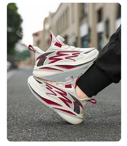 Close-up view of kids breathable running shoes with a convenient rotary buckle closure