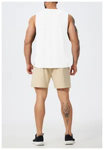 Detailed back view of a breathable white quick-dry sleeveless mesh athletic tank top.