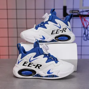 Scarpe da basket per ragazzi con tomaia in pelle e sistema di allacciatura con manopola