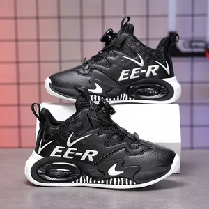 Scarpe da Basket per Ragazzi Scarpe da Ginnastica in Pelle Sintetica per Bambini Con Chiusura a Manopola Rotante Scarpe Sportive