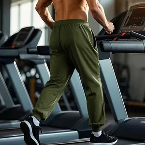 Casual olijfgroene losse joggingbroek voor heren, ideaal voor fitness en sportieve kleding