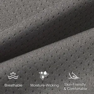 Macro view of breathable moisture-wicking mesh fabric for men's quick-dry sports vest