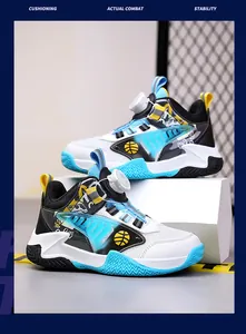 Kinder basketbalschoenen met ademend mesh en roterend vetersysteem