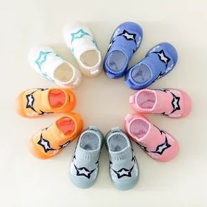 Colorful anti-slip baby walker shoes with soft rubber soles for toddlers and infants