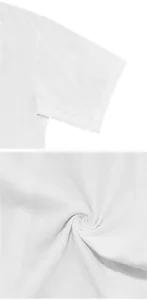Close-up detail of white breathable linen fabric texture and short sleeve stitching
