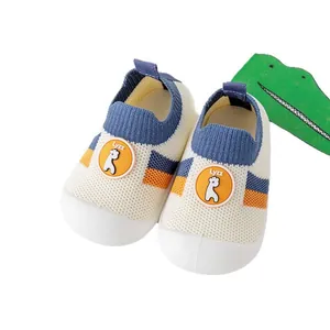 Chaussures de marche en tricot respirant pour bébé avec semelle souple antidérapante