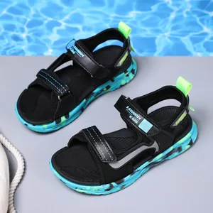 Stylish boys' open-toe sports sandals for summer beach activities with soft soles