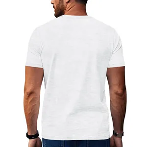 Back view of a classic white vintage slub cotton short sleeve T-shirt for men in detail