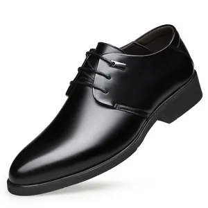 Chaussures business classiques en cuir noir pour hommes avec design à lacets pour tenue formelle