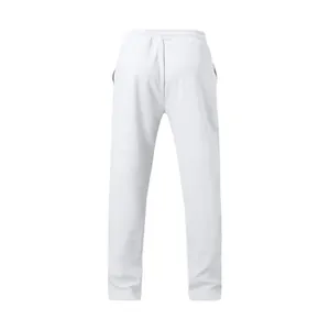 Vista trasera de pantalones de chándal blancos para hombre con cintura elástica.