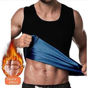Nahaufnahme der Herren-Sauna-Weste mit blauem Wärmefutter und Schweiß-Effekt
