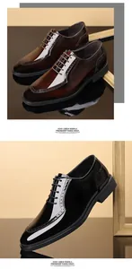 Detailansicht glänzender Herren-Business-Schuhe mit elegantem Brogue-Lochmuster