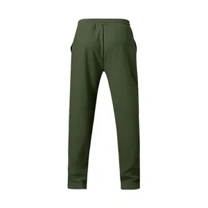 Vista trasera de joggers deportivos verde oliva para hombre con cintura elástica