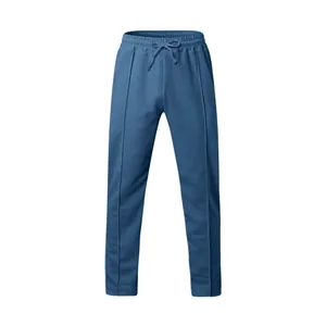 Pantalones de chándal azules para hombre con cordón y costura vertical decorativa