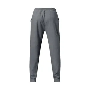 Vista trasera de pantalones jogging grises para hombre con cómoda cintura elástica