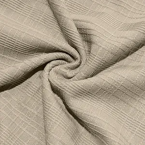 Macro view of breathable slub linen-like textured fabric for men's summer t-shirts