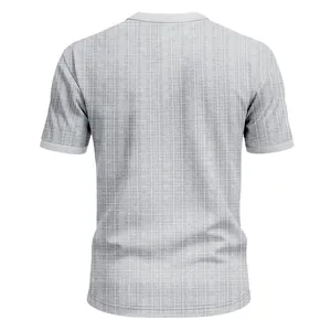 Vue arrière t-shirt gris homme en tissu slub respirant à texture de lin