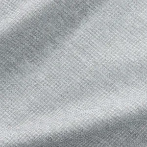 Close-up detail of grey waffle knit fabric texture for men's casual short-sleeved t-shirt.