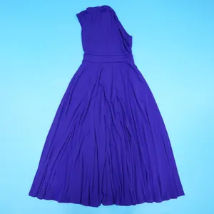 Elegant sleeveless one-shoulder purple maxi dress featuring a fitted waist and pleated skirt