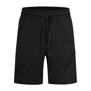 Short de golf noir classique pour homme avec taille élastique à cordon et poches