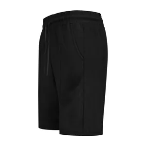 Vue détaillée short homme noir côtelé de golf décontracté avec cordon de serrage