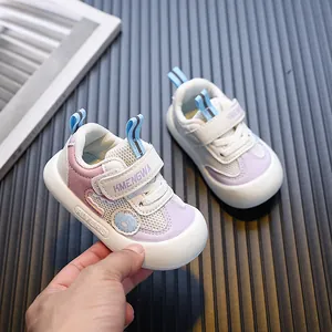 Toddler soft-sole sneakers for boys and girls, breathable mesh baby walking shoes