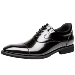 Elegant glossy black patent leather Oxford shoes for formal business attire