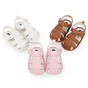 Summer Baby Sandals Breathable PU Leather White Baby Shoes Soft Rubber Sole Anti Slip Casual Infant Sandals For Boys Girls