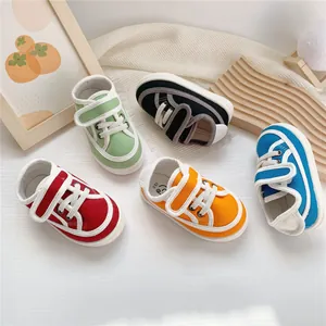 Toddler Kids Canvas Shoes Sneakers Solid Color Soft Sole Hook And Loop Walking Shoes For Boys Girls Unisex Casual Daily Footwear