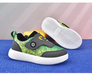 Close-up of lightweight children's walking shoe with breathable mesh and anti-slip sole
