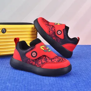 Toddler Boys Girls Walking Shoes Cartoon Excavator Mesh Breathable Sneakers Hook and Loop Lightweight Casual Kids Shoes