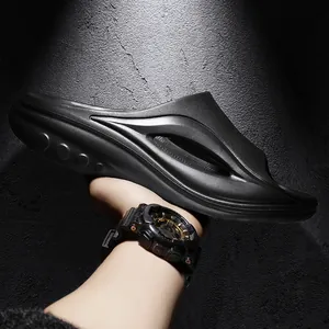 Sandales de sport noires légères pour hommes, parfaites pour l'été et la plage, antidérapantes.