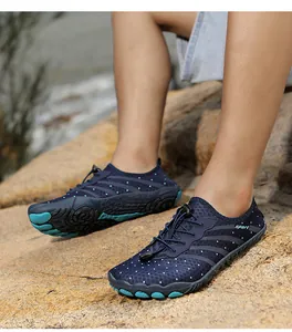 Detailed view of breathable quick-dry five-finger water shoes for beach and outdoor wading