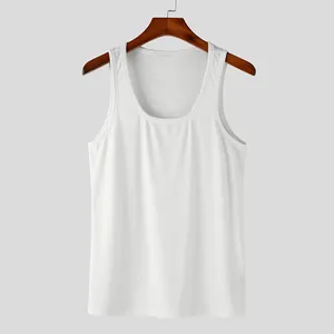 Detailed macro view of white ribbed texture on breathable men's fitness tank top