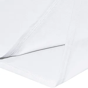 Close-up of white quick-dry Polo shirt fabric showing breathable mesh and stitching