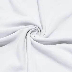 Close-up detail of white breathable mesh fabric for men's polo shirt showing texture.