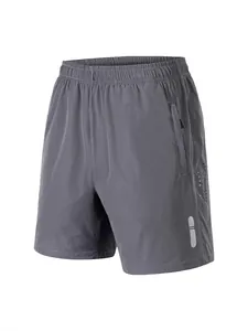 Pantaloncini sportivi grigi da uomo ad asciugatura rapida con vita elastica e prese d'aria