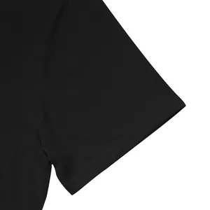 Detail showing the double-stitched sleeve cuff of a black quick-dry men's Polo shirt
