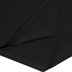 Close-up detail of black quick-dry breathable mesh fabric and durable flatlock stitching.