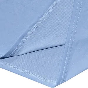 Detailed macro view showing the high-quality stitching and texture of blue polo shirt