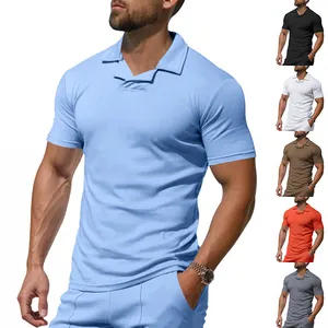Athletic men's breathable quick-dry Polo shirt with Burke collar in multiple color options