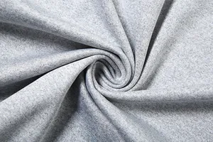 Macro detail shot showing the soft grey heather knit fabric texture of the women dress set