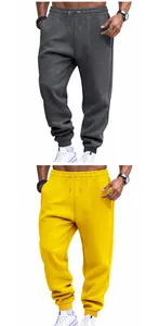 Pantaloni della tuta classici da uomo in grigio e giallo per palestra e allenamento