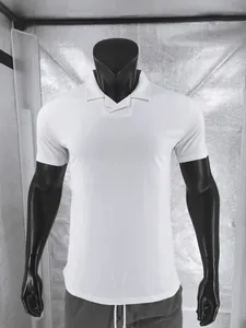 Detailed view of white quick-dry Polo shirt with stylish Burke collar on mannequin