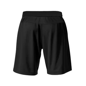 Back view of black breathable men's athletic shorts for jogging and casual wear