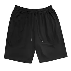 Comfortable men's black drawstring shorts with breathable fabric for casual wear.