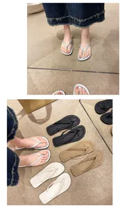 Kollektion minimalistischer flacher Zehentrenner in Silber, Schwarz, Khaki und Weiß